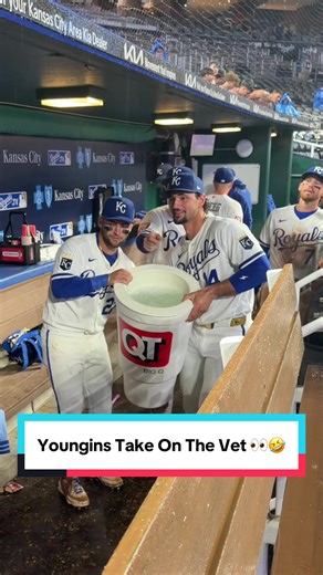 Royals Youngsters Splash the Vet 😂⚾