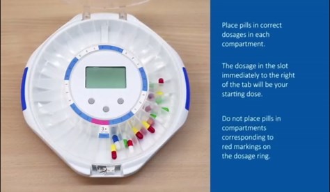 EziMedPil Automatic Pill Dispenser for Elderly & Alzheimer’s Care w/Audio & Visual Alerts, up to 6 Alarms/Day, Easy-Read LCD Display, 6 Dosage Templates, Lock Key for Vitamins, Clear Lid