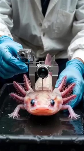 Axolotl’s Hidden Underwater Cave 🧬 POV: Classified Discovery | Micro Camera #Shorts Ep 16