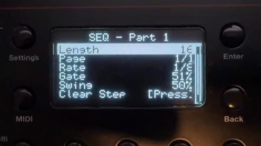 Caladan’s on board step sequencer has up to 64 steps, has 4 note polyphony and notes can can either be ‘dialled in’ Korg SQ-10 style on played in from external midi keyboard. Oh, and each of the 8 synth parts has its own sequencer! | ISLA Instruments
