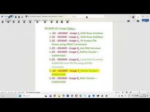 JCL IDCAMS To Delete VSAM KSDS File using DELETE