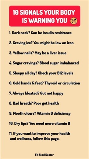 Warning Signs Your Body May Be Trying to Tell You 🚨 | Hidden Health Signals #healthylifestyle
