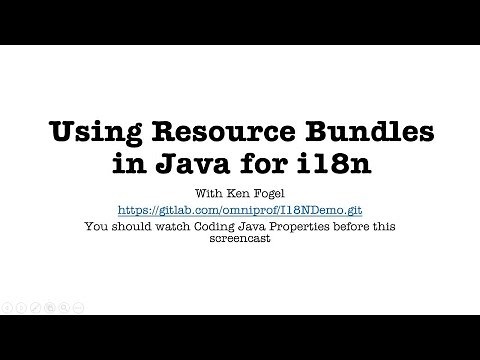Using Resource Bundles in Java for i18n