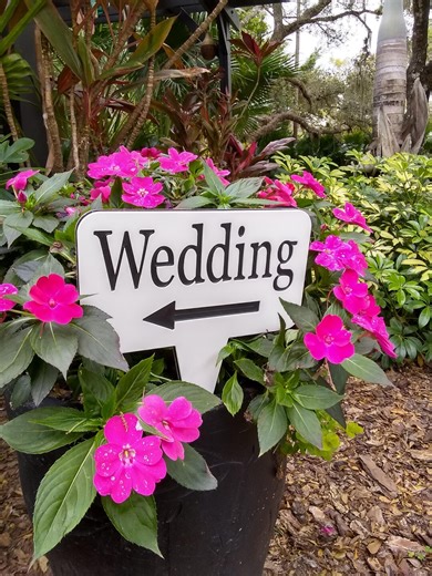 Wedding Sign With Directional Arrow, Personalized Event Double Sided Signage. - Etsy