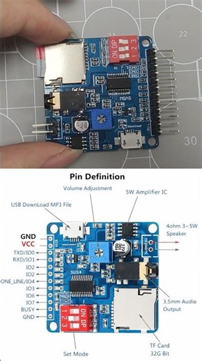 DY-SV5W Voice Playback Module #arduino
