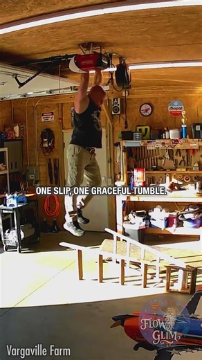 🪜😂 Garage Ladder Fail: The Graceful (and Hilarious) Fall!
