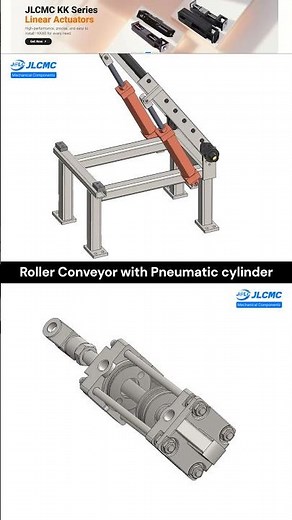 roller conveyor with pneumatic cylinder📌✔#automation #roller #pneumatic #jlcmc#jlcmc‪@Er_Simmu1014‬