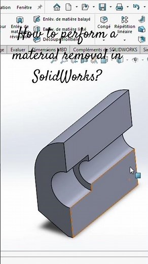 How to Remove Material in SolidWorks #SolidWorks #CAD #3DModeling #Engineering #Tutorial #CutFeature