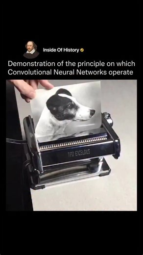 Inside Of History on Instagram: "Convolutional Neural Networks work by gradually simplifying an image while keeping the most important information intact. The process begins with the network examining the image in small sections. It uses filters to detect very basic features such as edges, light changes, and simple shapes. Once these features are recognized, the network reduces the size of the image. This step is called downsampling or pooling. Even though the resolution becomes lower, the netwo