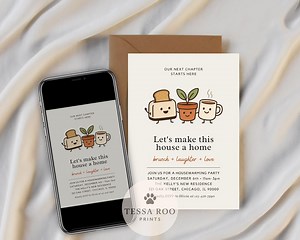 Cute Housewarming Invitation, Editable New Home Party Invite, Printable Housewarming Template, Digital Download, Cute New Home Invitation - Etsy
