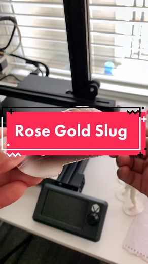 Rose Gold Filament Slug 3D Printing Time-Lapse