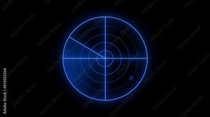 Abstract radar hud animation. 4k radar screen of concept. 4k Futuristic Hud radar Computer Data Screen. circle tech interfaces background,Radar Rotation