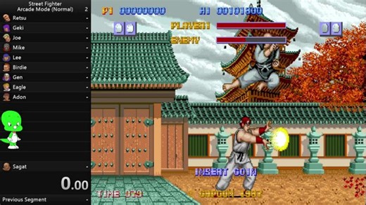 Street Fighter 1 SpeedRun de-rust practice unless we nice and get a WR.