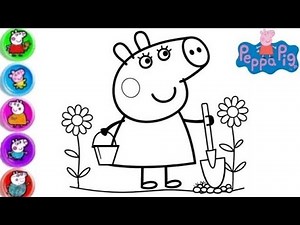 Peppa Pig Gardening Drawing & Colouring 🌸 | Easy Drawing for Kids | Peppa Pig Art #peppapig #peppa