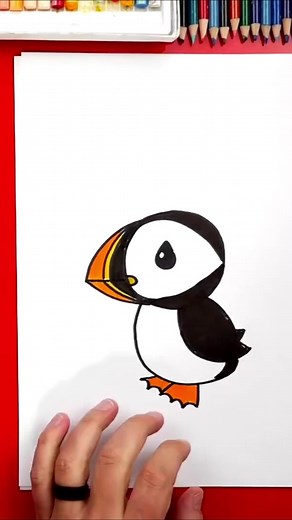 Drawing a puffin on National Bird Day 🐧 Learn how from @artforkidshub on Ryan and Friends Plus on Amazon Video Channels! #learntodraw #kidsdrawing #kidart #primevideo #artforkids #nationalbirdday #puffin #bird