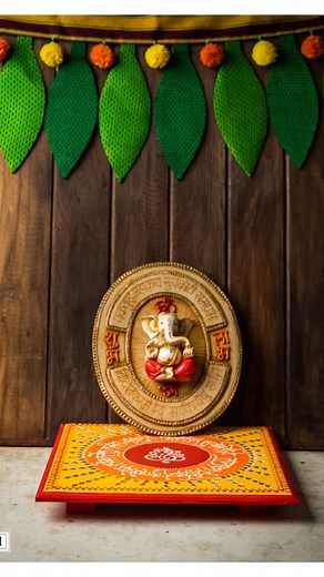 Presenting the “Mango Leaves & Marigold Flowers Toran” an artistic attempt to capture the essence of the mango leaves in Khun & marigold flowers in plastic so that your Home is always Tyohaar Tayyaar! The toran has a dori on both sides to fasten it to the door frame & Khun borders on top to give it a finished look. Material: Khun & Plastic Colors: Khun in shades of green & Plastic flowers in real marigold colors Sizes: The Toran is 46” long. Don't miss out on our exciting Tyohaar season sale! Ce
