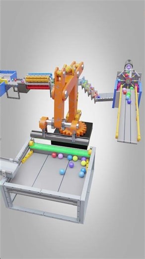 Awesome Robot arm Machine simulation #marblerun #blender