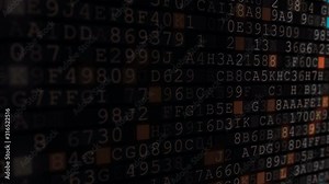 Binary code data bit screen display on computer screen. Matrix of data flow. Rise of the big data AI age. Artificial intelligence data transfer.