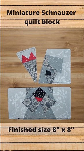 Miniature schnauzer quilt block PDF pattern 1 (for beginners)