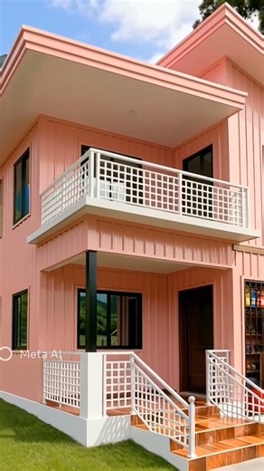 2 storey metal cladding house with balcony and sarisari store concept. 🏡✨️