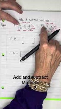 Alg 2 Adding and Subtracting Matrices #matrices #additionandsubtraction