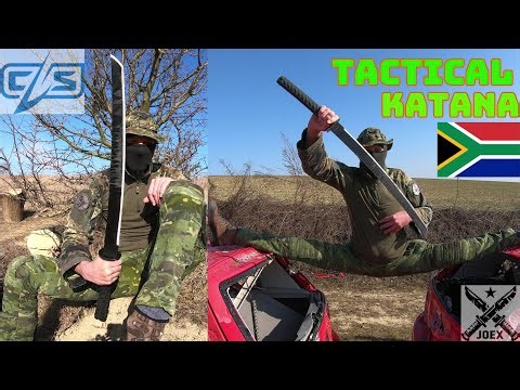 COLD STEEL TACTICAL KATANA MACHETE 24" - 1055 CARBON - SOUTH AFRICA MADE - DESTRUCTION TEST