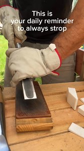 Yep, we said it. Stropping makes a world of difference. I don’t know how/why it’s such a controversial topic. I’ve seen many people saying that stropping is worthless or that it even makes your blade more dull. I don’t k ow what these people are doing wrong. It’s been our experience that stropping can make a huge positive impact. #timberframing #timberframe #woodwork #woodworking #woodworkingtips #woodworker #carpentryskills #carpentrylife | Appalachian Wood Homestead