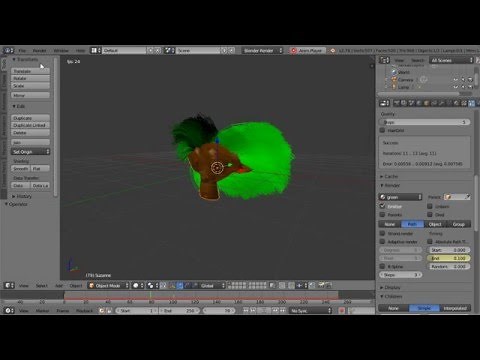 Blender Animation Tutorial Hair Blowing in the Wind and Growing in the Wind - Hair Dynamics