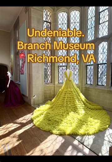 Undeniable, featuring gorgeous designs from @Christian Siriano and @Ashley Longshore is currently on display at the Branch Museum in Richmond—and photos truly don’t do it justice. Go experience it up close through March 22, 2026! 📍 @The Branch Museum of Design in Richmond, Virginia #fashion #art #museum #rva #virginia