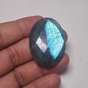 Labradorite, Natural Labradorite, Flashy Labradorite, Faceted Labradorite, Oval Shape, 40x29 MM, 75 Carat, Cutting Gemstone, for Jewelry - Etsy