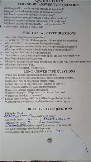 Ch 2 Cell class 9th All important questions new book ncert 2026-2027 #exploration #ncert #newbook