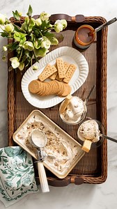 This Buttermilk Praline Ice Cream is the perfect mix of sweet, tangy, and nostalgic. Made with real buttermilk and crunchy caramelized pecans, it’s an easy no-churn recipe that feels like a Southern summer in every bite. I love serving it on its own or with a slice of pie for a little extra indulgence. | Studio McGee