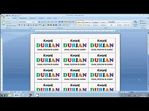 Cara membuat label stiker kemasan Keripik Durian dengan cepat dan mudah menggunakan tabel di MS Word