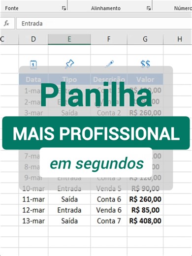Como Deixar sua Planilha do Excel Mais Profissional