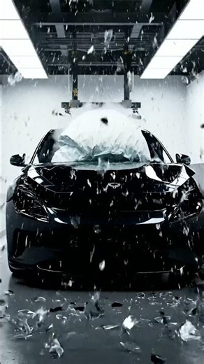 Witness the Impact: Modern Car Crash Test & Airbag Deployment! 💥