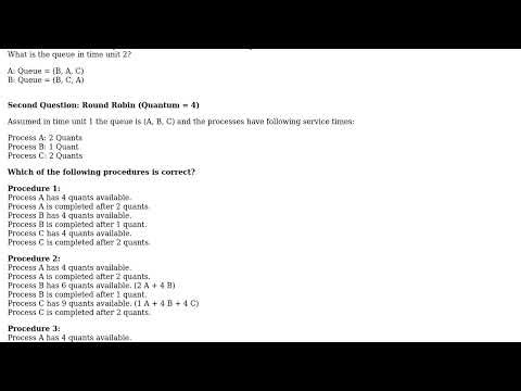 Question of understanding regarding the processes and queue of the round robin algorithm