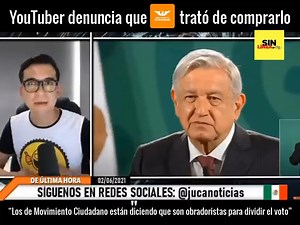 El YouTuber proAMLO, JUCA Noticias aseguró en un video en sus redes sociales, que el Partido Movimiento Ciudadano le ofreció pagar -el precio que él decidiera- para apoyar a un diputado emecista. “Los de Movimiento Ciudadano están diciendo que son obradoristas para dividir el voto” Fue entonces que recordó la vez que un candidato a diputado de Hidalgo de Movimiento Ciudadano, le llamó por teléfono para preguntarle, cuánto quería por apoyar al partido. Asegura insistieron: “No digas no. ¿Cuánto? 