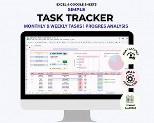 Task Tracker Spreadsheet: Google Sheets & Excel To-Do List , work Manager (Digital Download)
