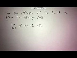 USE THE DEFINITION OF THE LIMIT TO PROVE THE FOLLOWING LIMIT epsilon and delta definition of a limit