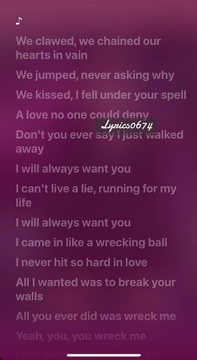 Miley Cyrus - Wrecking Ball (Lyrics Video)