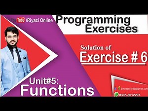 Unit 5 Functions | programming exercise solution | Exercise 6 class 10 computer chapter 5