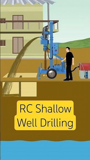 RC Borewell Rig Drills a Shallow Well with Recirculation
