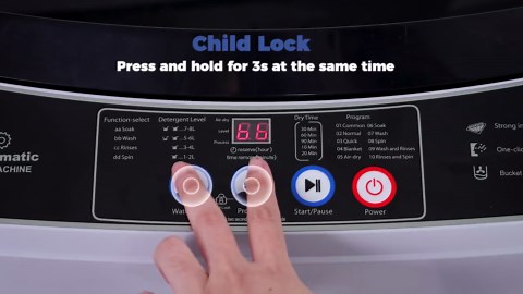 Adnoom 17.8 lbs Portable Washing Machine, 2 in 1 Full Automatic Washer & Dryer with Drain Pump, LED Display, Visual Glass Top-Load, 10 Wash Programs 8 Water Level for Home/Apartment/Dorm