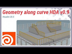 Geometry along curve HDA v0.9 Houdini 20.5 showcase
