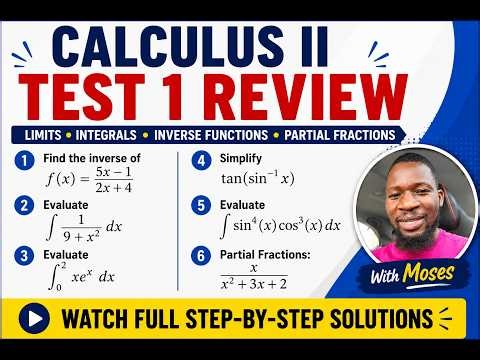 Calculus II Test 1 Review | Limits, Integrals & Partial Fractions | #U-substitution #usa #uk #india