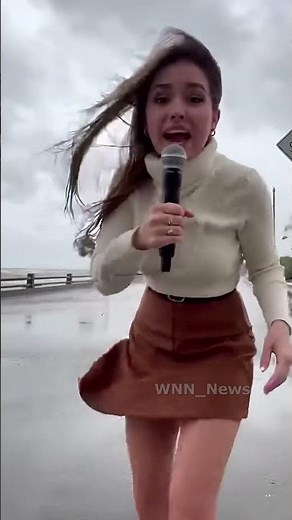 Hurricane Reporter Battles Wind & Wardrobe Malfunction! 😂