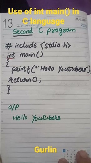 Why we write int main() in C language ||Easy to learn the concept of C language 💻
