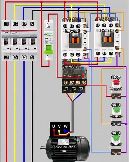 3 Phase Motor Forward Reverse Control Wiring Diagram
