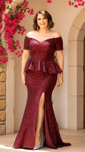 Stunning Plus Size Evening Gowns 2025 ✨ Curvy Glam Looks! #PlusSizeFashion #CurvyStyle #shorts