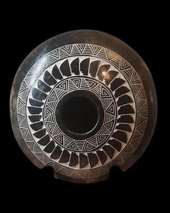 Acoma Pueblo Feather and Horsehair Pottery Flat Seed Pot – A Symbol of Friendship - Etsy